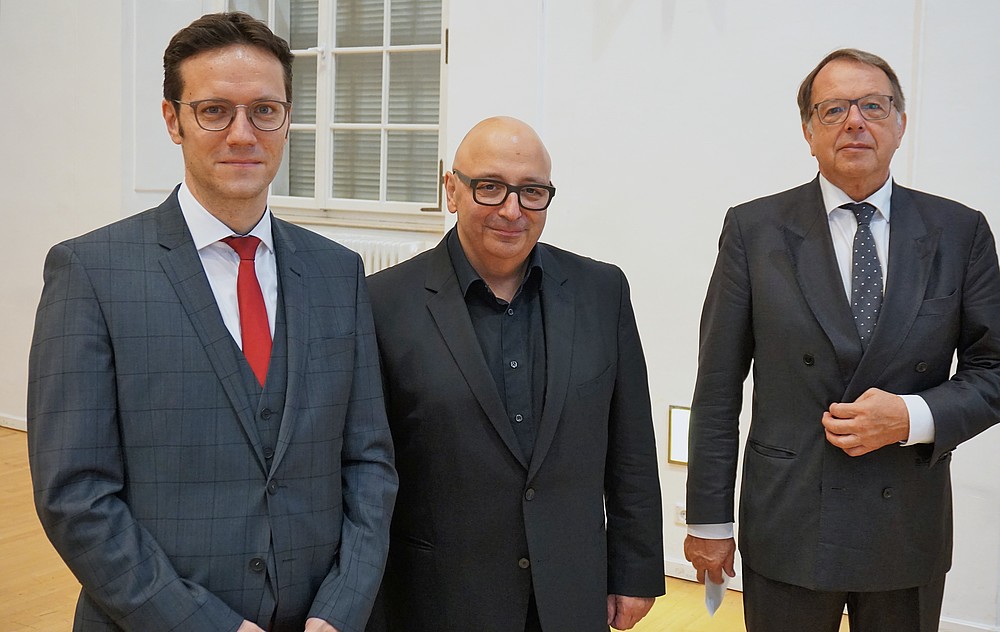 Obmann Martin Dürnberger, Festredner Armin Nassehi, Uni-Rektor Hendrik Lehnert